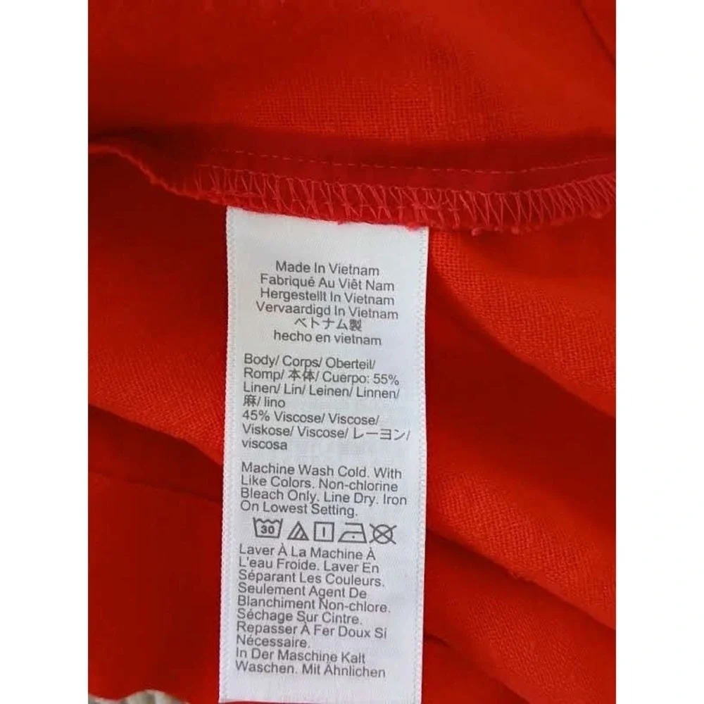 J.CREW Red Linen Blnd Sleeveless Shift Dress Fits S NWOT Minimalist Classic $148